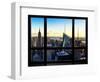 Window View, Skyline at Sunset, Midtown Manhattan, Hudson River, New York-Philippe Hugonnard-Framed Photographic Print