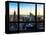 Window View, Skyline at Sunset, Midtown Manhattan, Hudson River, New York-Philippe Hugonnard-Stretched Canvas