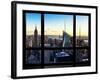 Window View, Skyline at Sunset, Midtown Manhattan, Hudson River, New York-Philippe Hugonnard-Framed Photographic Print