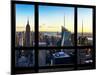 Window View, Skyline at Sunset, Midtown Manhattan, Hudson River, New York-Philippe Hugonnard-Mounted Photographic Print