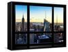 Window View, Skyline at Sunset, Midtown Manhattan, Hudson River, New York-Philippe Hugonnard-Framed Stretched Canvas