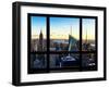 Window View, Skyline at Sunset, Midtown Manhattan, Hudson River, New York-Philippe Hugonnard-Framed Premium Photographic Print