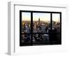 Window View, Skyline at Sunset, Midtown Manhattan, Hudson River, New York-Philippe Hugonnard-Framed Photographic Print