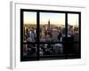 Window View, Skyline at Sunset, Midtown Manhattan, Hudson River, New York-Philippe Hugonnard-Framed Photographic Print