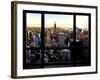 Window View, Skyline at Sunset, Midtown Manhattan, Hudson River, New York-Philippe Hugonnard-Framed Photographic Print