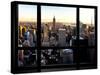 Window View, Skyline at Sunset, Midtown Manhattan, Hudson River, New York-Philippe Hugonnard-Stretched Canvas