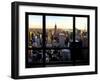 Window View, Skyline at Sunset, Midtown Manhattan, Hudson River, New York-Philippe Hugonnard-Framed Photographic Print