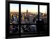 Window View, Skyline at Sunset, Midtown Manhattan, Hudson River, New York-Philippe Hugonnard-Framed Photographic Print