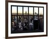 Window View - Skyline of Manhattan with the Empire State Building - Times Square - NYC-Philippe Hugonnard-Framed Photographic Print