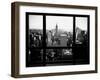 Window View, Skyscrapers and Empire State Building Views, Midtown Manhattan, Hudson River, New York-Philippe Hugonnard-Framed Photographic Print