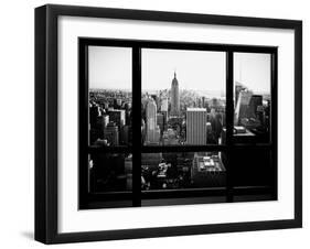 Window View, Skyscrapers and Empire State Building Views, Midtown Manhattan, Hudson River, New York-Philippe Hugonnard-Framed Photographic Print