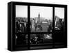 Window View, Skyscrapers and Empire State Building Views, Midtown Manhattan, Hudson River, New York-Philippe Hugonnard-Framed Stretched Canvas