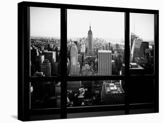 Window View, Skyscrapers and Empire State Building Views, Midtown Manhattan, Hudson River, New York-Philippe Hugonnard-Stretched Canvas