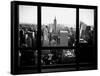 Window View, Skyscrapers and Empire State Building Views, Midtown Manhattan, Hudson River, New York-Philippe Hugonnard-Framed Stretched Canvas