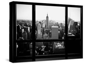 Window View, Skyscrapers and Empire State Building Views, Midtown Manhattan, Hudson River, New York-Philippe Hugonnard-Stretched Canvas