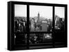 Window View, Skyscrapers and Empire State Building Views, Midtown Manhattan, Hudson River, New York-Philippe Hugonnard-Framed Stretched Canvas