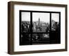 Window View, Skyscrapers and Empire State Building Views, Midtown Manhattan, Hudson River, New York-Philippe Hugonnard-Framed Photographic Print