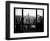 Window View, Skyscrapers and Empire State Building Views, Midtown Manhattan, Hudson River, New York-Philippe Hugonnard-Framed Photographic Print