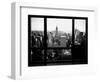 Window View, Skyscrapers and Empire State Building Views, Midtown Manhattan, Hudson River, New York-Philippe Hugonnard-Framed Photographic Print