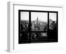 Window View, Skyscrapers and Empire State Building Views, Midtown Manhattan, Hudson River, New York-Philippe Hugonnard-Framed Photographic Print