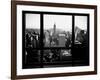 Window View, Skyscrapers and Empire State Building Views, Midtown Manhattan, Hudson River, New York-Philippe Hugonnard-Framed Photographic Print