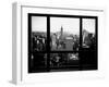 Window View, Skyscrapers and Empire State Building Views, Midtown Manhattan, Hudson River, New York-Philippe Hugonnard-Framed Premium Photographic Print