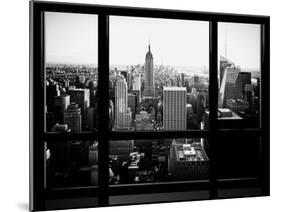 Window View, Skyscrapers and Empire State Building Views, Midtown Manhattan, Hudson River, New York-Philippe Hugonnard-Mounted Premium Photographic Print