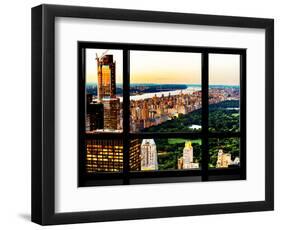 Window View, Skyscrapers, Central Park and Upper West Side Views at Nightfall, Manhattan, New York-Philippe Hugonnard-Framed Photographic Print