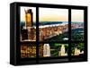 Window View, Skyscrapers, Central Park and Upper West Side Views at Nightfall, Manhattan, New York-Philippe Hugonnard-Framed Stretched Canvas