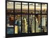 Window View - Skyscrapers of Lower Manhattan at Sunset - New York City-Philippe Hugonnard-Mounted Photographic Print