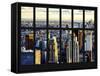 Window View - Skyscrapers of Lower Manhattan - New York City-Philippe Hugonnard-Framed Stretched Canvas