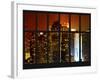 Window View - Skyscrapers of Times Square by Night - Manhattan - New York City-Philippe Hugonnard-Framed Photographic Print