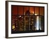 Window View - Skyscrapers of Times Square by Night - Manhattan - New York City-Philippe Hugonnard-Framed Photographic Print