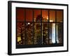 Window View - Skyscrapers of Times Square by Night - Manhattan - New York City-Philippe Hugonnard-Framed Photographic Print