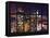 Window View - Skyscrapers of Times Square by Night - Manhattan - New York City-Philippe Hugonnard-Framed Stretched Canvas