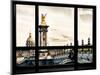 Window View, Special Series, Alexander Iii Bridge and Seine River Views at Sunset, Paris, Europe-Philippe Hugonnard-Mounted Photographic Print