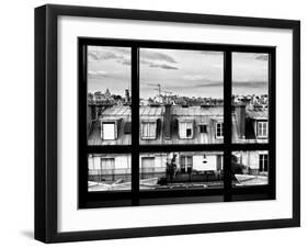 Window View, Special Series, Black and White Photography, Rooftops, Sacre-Cœur Basilica, Paris-Philippe Hugonnard-Framed Premium Photographic Print