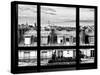 Window View, Special Series, Black and White Photography, Rooftops, Sacre-Cœur Basilica, Paris-Philippe Hugonnard-Stretched Canvas