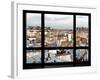 Window View, Special Series, Black and White Photography, Rooftops View, Pompidou Center, Paris-Philippe Hugonnard-Framed Photographic Print