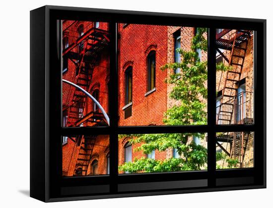 Window View, Special Series, Buildings, Stairs, Emergency, New York, United States-Philippe Hugonnard-Framed Stretched Canvas