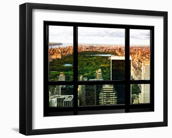 Window View, Special Series, Central Park, Sunset, Manhattan, New York City, United States-Philippe Hugonnard-Framed Premium Photographic Print