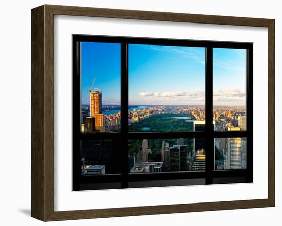 Window View, Special Series, Central Park, Sunset, Manhattan, New York, United States-Philippe Hugonnard-Framed Premium Photographic Print