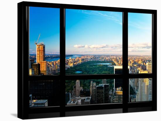 Window View, Special Series, Central Park, Sunset, Manhattan, New York, United States-Philippe Hugonnard-Stretched Canvas