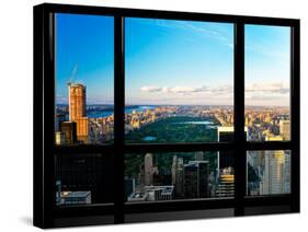 Window View, Special Series, Central Park, Sunset, Manhattan, New York, United States-Philippe Hugonnard-Stretched Canvas