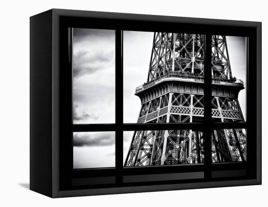 Window View, Special Series, Close View Detail of the Eiffel Tower View, Paris-Philippe Hugonnard-Framed Stretched Canvas