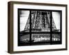 Window View, Special Series, Detail of Eiffel Tower View, Paris, Black and White Photography-Philippe Hugonnard-Framed Premium Photographic Print