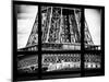 Window View, Special Series, Detail of Eiffel Tower View, Paris, Black and White Photography-Philippe Hugonnard-Mounted Premium Photographic Print