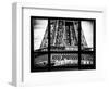 Window View, Special Series, Detail of Eiffel Tower View, Paris, Black and White Photography-Philippe Hugonnard-Framed Photographic Print