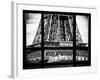 Window View, Special Series, Detail of Eiffel Tower View, Paris, Black and White Photography-Philippe Hugonnard-Framed Photographic Print