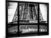 Window View, Special Series, Detail of Eiffel Tower View, Paris, Black and White Photography-Philippe Hugonnard-Mounted Photographic Print